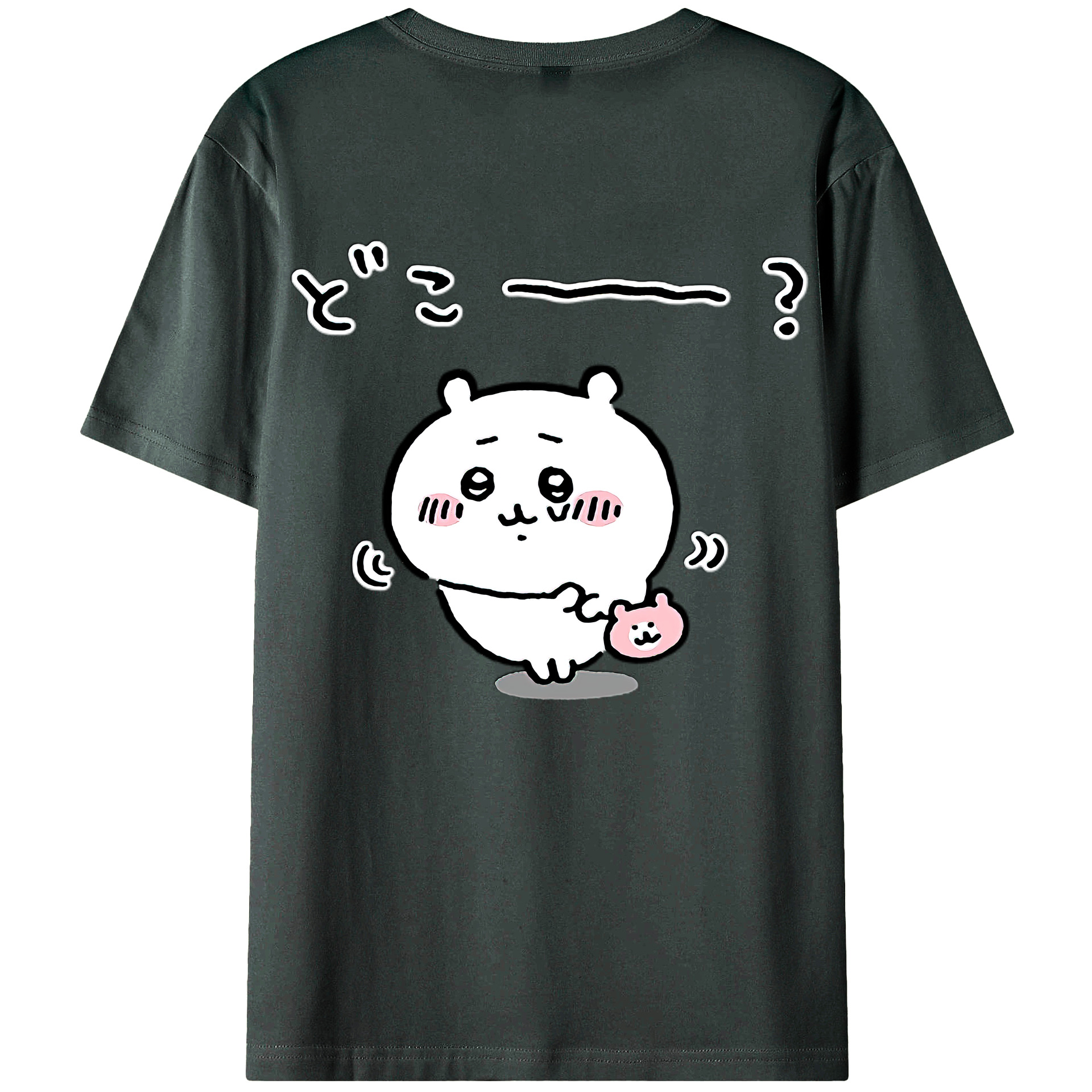 （画像用） ちいかわ ちいかわ Chii-kawa chiikawa 綿100％ メンズ半袖Tシャツ（バックプリント） 通気性